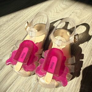 Mini Melissa Pink Sparkle Popsicle Jelly Sandals